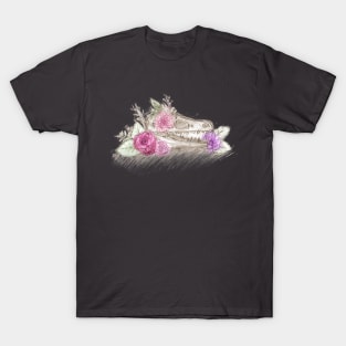 Floral Raptor Skull (Color version) T-Shirt